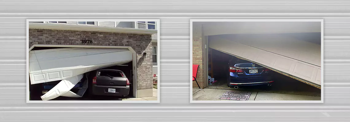 Repair Commercial Garage Door Got Hit By A Car in Moline, Illinois